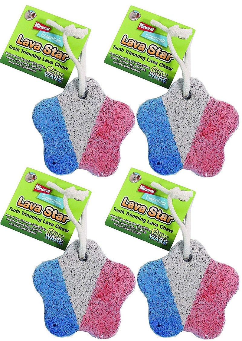 Ware Manufacturing (4 Pack) Mineral Essentials Lava Star Small Animal Chew White 3.5 Inch